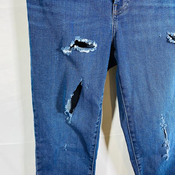 Everlane Curvy High-Rise Skinny Jeans Distressed Size 28 Crop - Picture 3 of 7